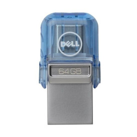 Pendrive Dell 64 GB USB A/C Combo AB135418 - Kolor srebrny/Niebieski/100|15 MBps/USB-C 3.2 Gen 1|USB 3.2 Gen 1